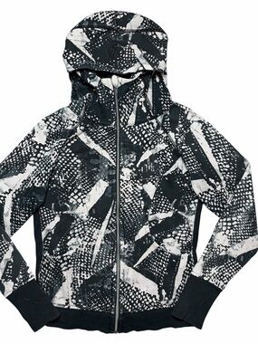 Lululemon Scuba Hoodie Static Mist Black White Size 8 Athletic